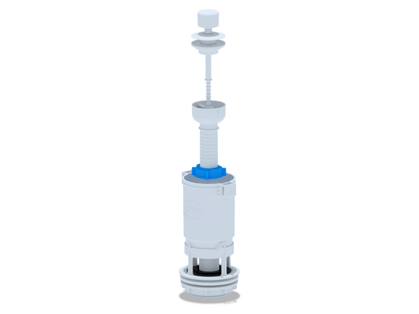 WC7040 Арматура спускная ШТОК пластик белый ручка АНИ Пласт