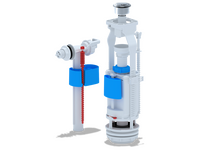 WC3050С Арматура с боковой подв. 1/2 пластик двойная кнопка эконом хром АНИ Пласт