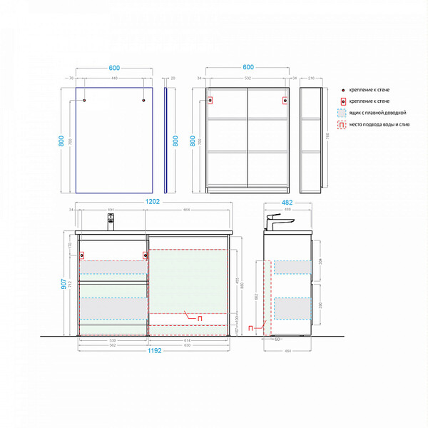 Тумба "SOFT SILVER-120" под рак. "Даллас/Космос -120", (универсальный, серый) Alavann