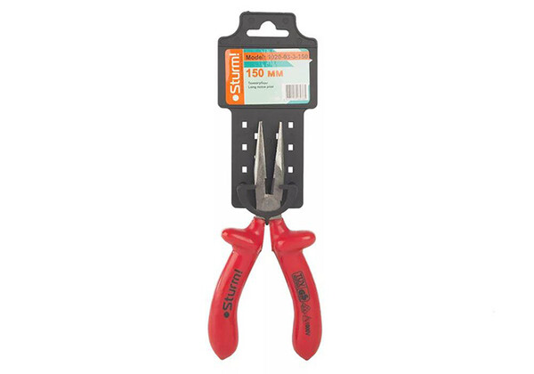 1020-03-3-150 Тонкогубцы 150мм, С ДИЭЛЕКТРИЧЕСКИМИ РУКОЯТКАМИ 1000В Sturm!