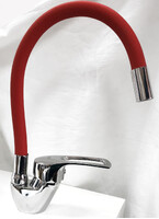 Смеситель Кухня Lemen шар d40 боковой (LB 91477 R9) на гайке красный гусак