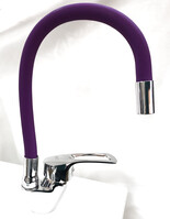 Смеситель Кухня Lemen шар d40 боковой (LB 91477 Р9) на гайке фиолетовый гусак