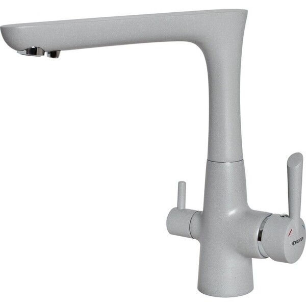 Смеситель Кухня EWIGSTEIN Г-обр. с краном пит.воды (серый-металлик) (32235156)