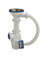 А-4007 Сифон бутылочный ОРИО 3 1/2" х 40 с переливом (с доп накладкой на перелив для круглых моек)