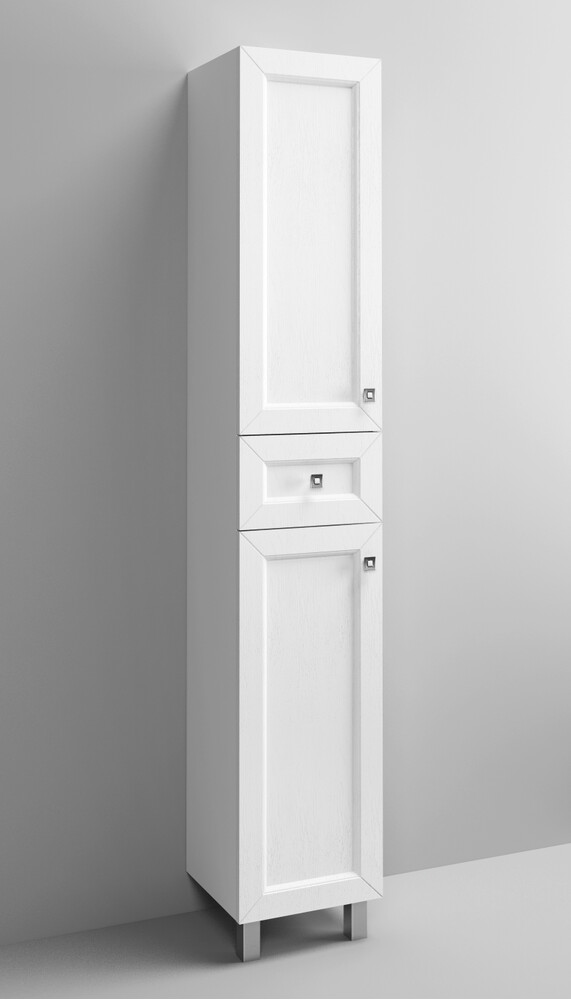 Пенал SANTREK HOME "Гранд " (Белый ясень софт) 2 двери 1 ящик Левый (350х1900х325)