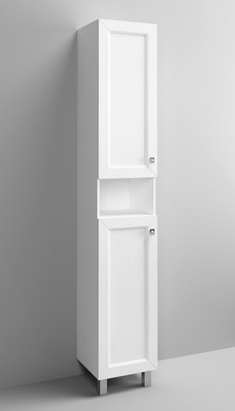 Пенал SANTREK HOME "Гранд " (Белый ясень софт) 2 двери с НИШЕЙ Левый 350х1900х325