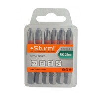 1270104 Биты PH2x25мм, сталь CrV, С МАГНИТН. НАКОНЕЧНИКОМ,12 шт. в пластик.кейсе