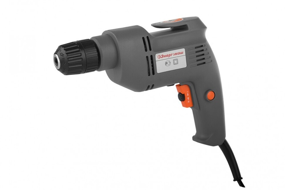 ДС-500 Дрель электр. безударная Энергомаш, 500Вт, 0-750 об/мин, РЕГ ОБОР. б/зажмн. патрон 10мм