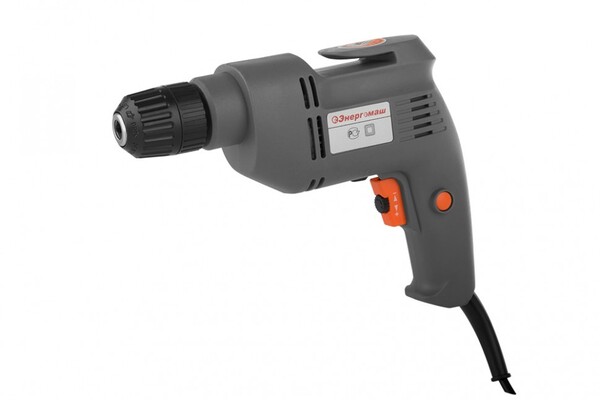 ДС-500 Дрель электр. безударная Энергомаш, 500Вт, 0-750 об/мин, РЕГ ОБОР. б/зажмн. патрон 10мм