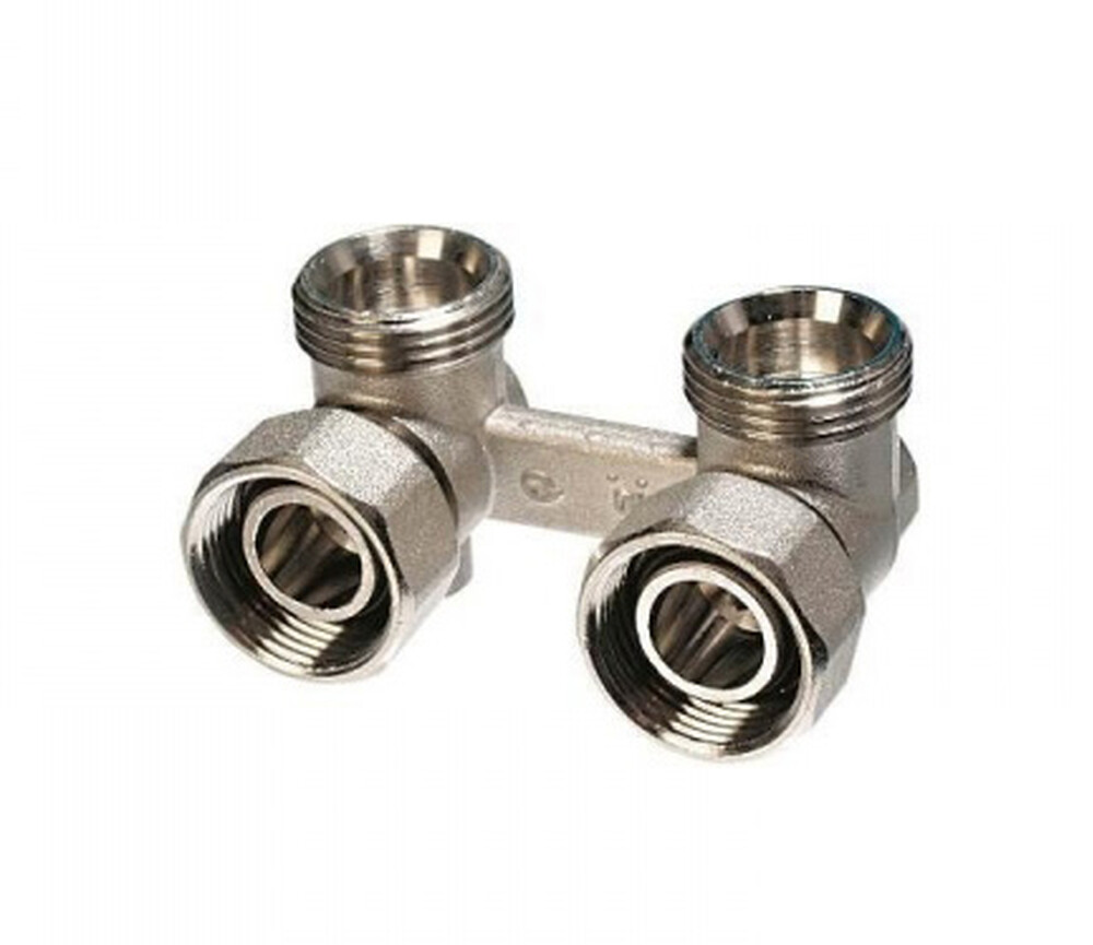 УЗЕЛ УГЛОВОЙ КОНУСНЫЙ с шар. кранами двухтрубный 3/4 Comisa (Италия) 88.21.025