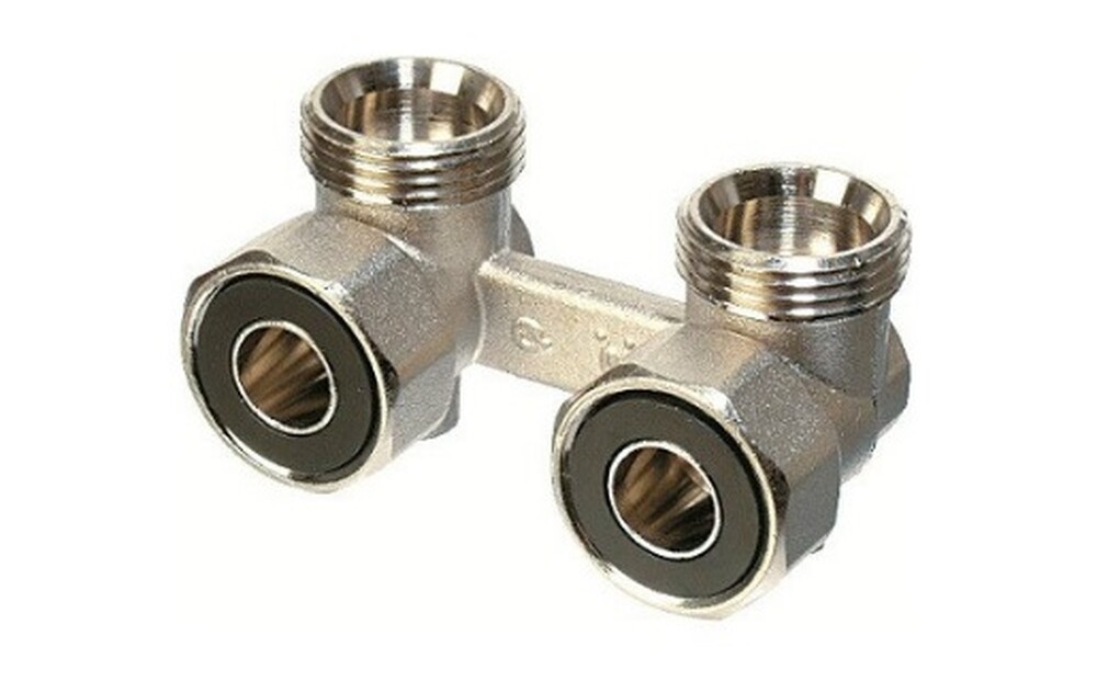 УЗЕЛ УГЛОВОЙ ПЛОСК. с шар. кранами двухтрубный 3/4 Comisa (Италия) 88.21.015/014