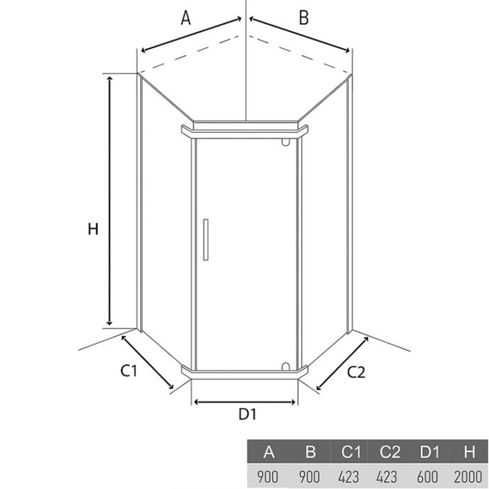 Душевое ограждение ALEX BAITLER AB245-90 / AB2590S2 (90*90*200) стекло тонированное 8 мм 3к.