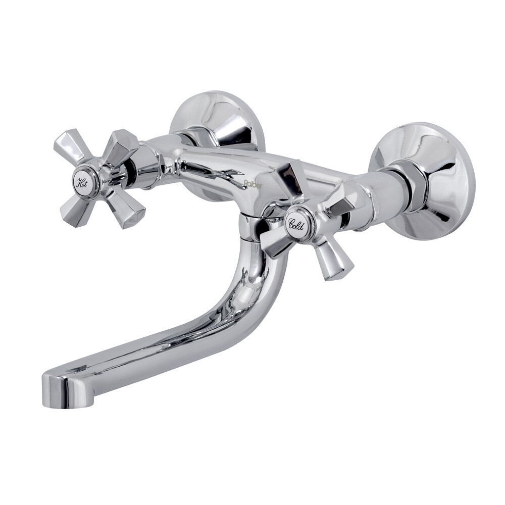 Смеситель кухня Raiber R7005 Ventis с двумя рукоятками, м/к, стена