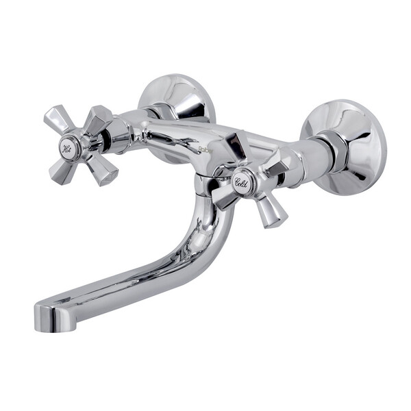 Смеситель кухня Raiber R7005 Ventis с двумя рукоятками, м/к, стена