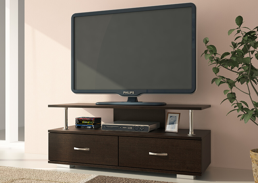 Тумба под TV-5_A Фасад венге/каркас венге 1,05х0,414х0,403м (2места) ГИ481/Т115 СНЯТО