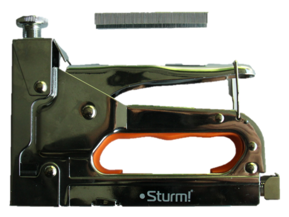 1071-01-06 Степлер меб.регулируемый,с 8мм скобами(53) 100шт,тип скобы 53, 4-14 мм, Sturm!