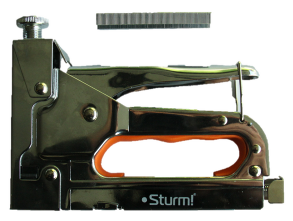 1071-01-06 Степлер меб.регулируемый,с 8мм скобами(53) 100шт,тип скобы 53, 4-14 мм, Sturm!