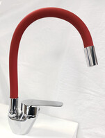 Смеситель Кухня Lemen шар d40 боковой, красный излив (LB 91482-R9) на гайке 