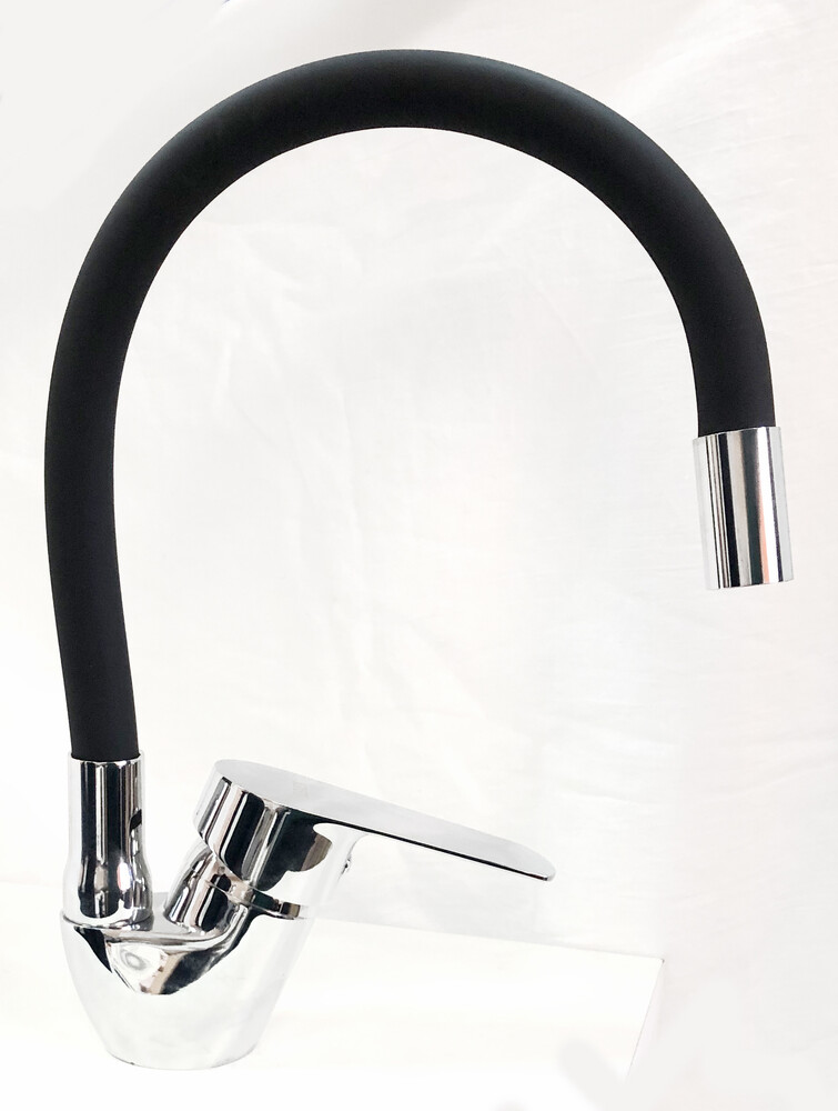 Смеситель Кухня Lemen шар d40 боковой, чёрный излив (LB 91428/82-E9) на гайке 