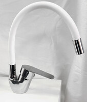 Смеситель Кухня Lemen шар d40 боковой, белый излив (LB 91482-W9) на гайке 