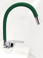 Смеситель Кухня Lemen шар d40 боковой, зеленый излив (LB 91482-G9) на гайке 
