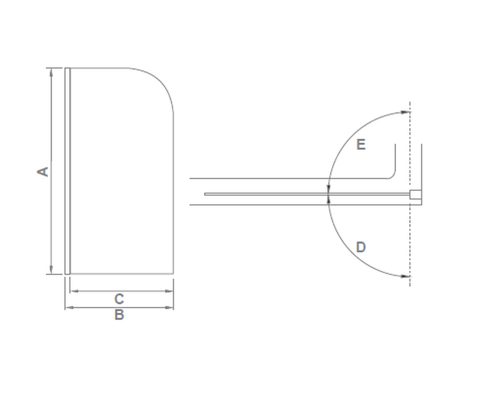 Шторка SCREEN H-HT-80-C-CH (1 ств.распашная+ручка,стекло Прозрачное 5 мм) GOOD DOOR  ПД00087