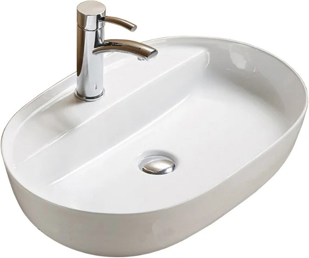 800-78325 Фигурный умывальник накладной 605х415х130 MELANA