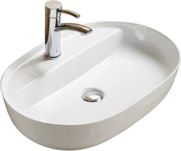 800-78325 Фигурный умывальник накладной 605х415х130 MELANA