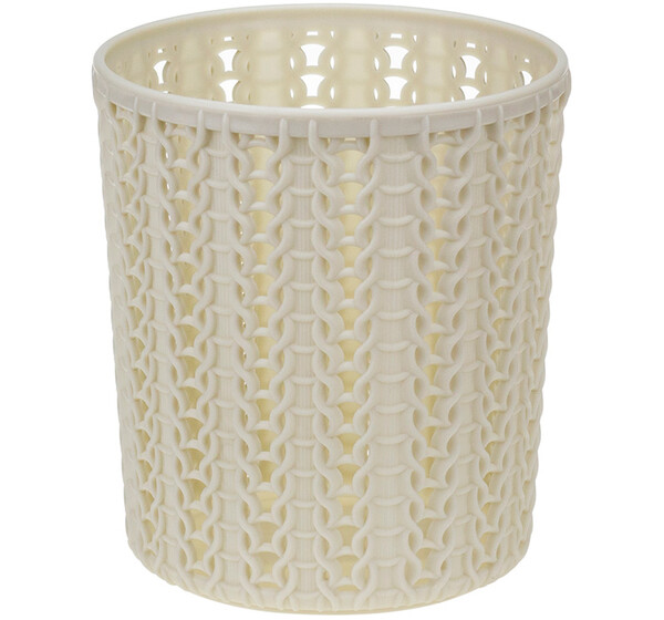 Подставка круглая ВЯЗАНИЕ Белый Ротанг 97х97х110мм ("М-пластика") (М 2384)