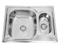 Мойка нерж врезная 630х500х180 т.0,8 бол. сиф. 1,5 чаши (+ сифон) левая Китай   АКЦИЯ  !!!!