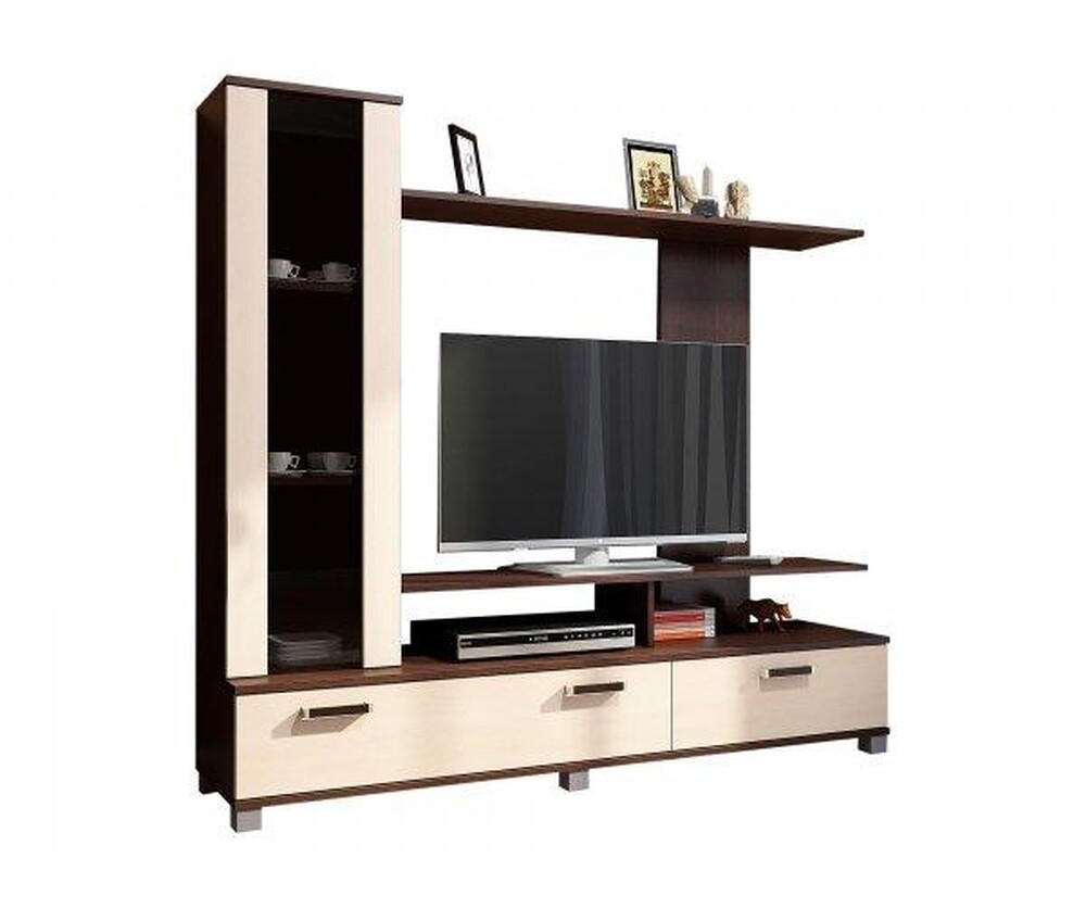 СОЛО-6 Стенка (1560*1446*365, венге/дуб молочн.) (3 места ) АИ27 КАТЕГОРИЯ А