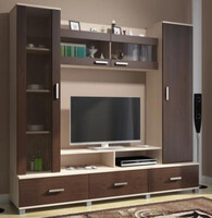 СОЛО-8 Стенка (1954*1840*449, венге/дуб молочн., 5 мест ) АИ32