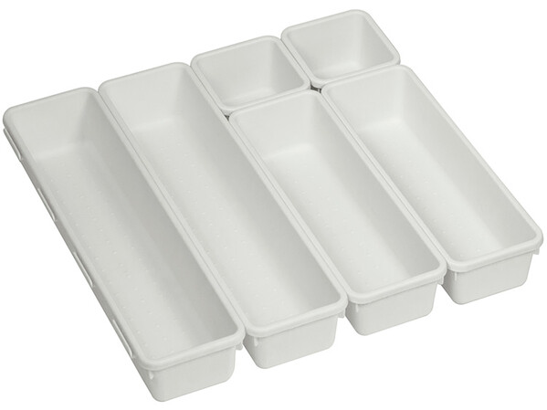 Лотки набор№1 (8х8-2шт, 8х23-2шт, 8х31см-2шт.) Белый ("М-пластика") (М 1617)