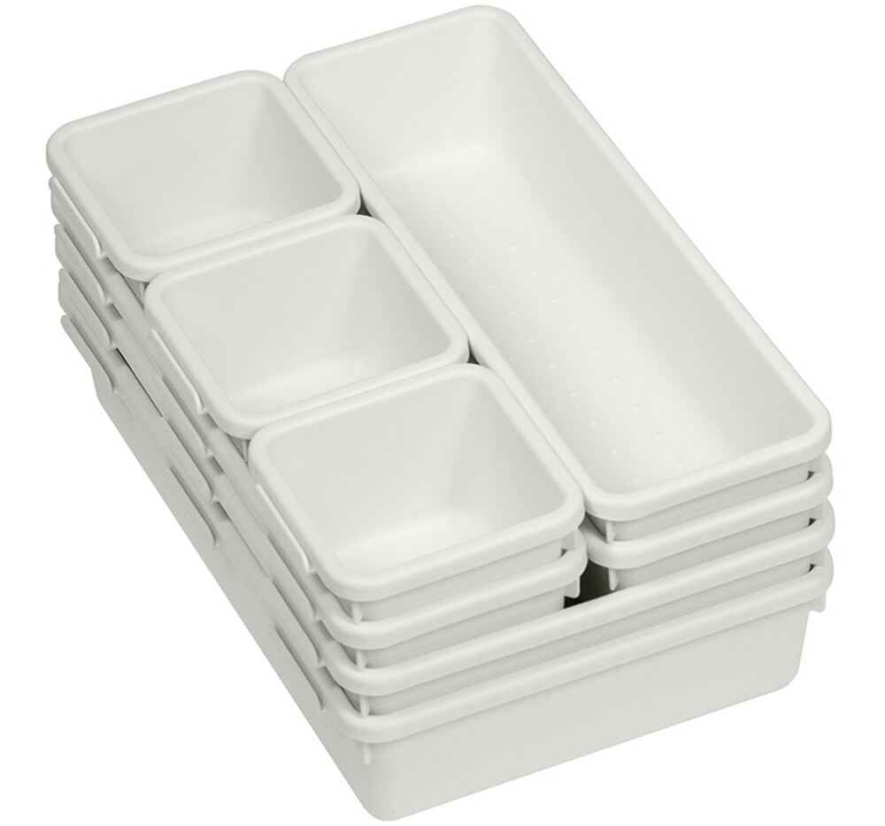 Лотки набор№2 (8х8-3шт, 8х23-3шт, 16х23см-2шт.) Белый ("М-пластика") (М 1618) РАСПРОДАЖА