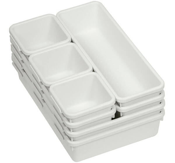 Лотки набор№2 (8х8-3шт, 8х23-3шт, 16х23см-2шт.) Белый ("М-пластика") (М 1618) РАСПРОДАЖА
