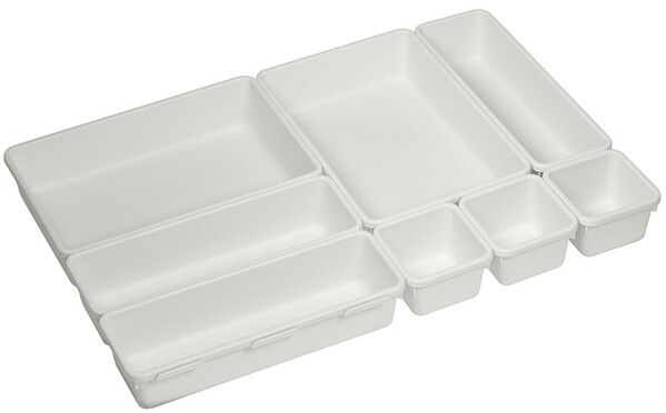 Лотки набор№2 (8х8-3шт, 8х23-3шт, 16х23см-2шт.) Белый ("М-пластика") (М 1618) РАСПРОДАЖА