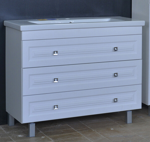 Подстолье SANTREK HOME "Клео-90" (Белый софт) 3 ящика под умывальник "Como-90"/ "Paola Mario 90" 900*780*430*