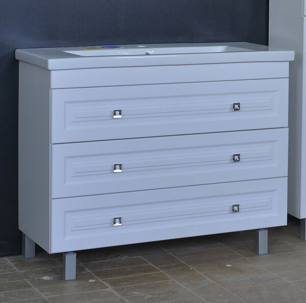 Подстолье SANTREK HOME "Клео-100" (Белый софт) 3 ящика под умывальник "Como-100"/"Миранда-100" 1000*780*430*