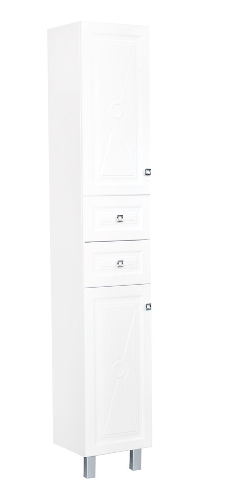 Пенал SANTREK HOME "Клео-35" (Белый софт) 2 двери 2 ящика Левый 350*1900*325*
