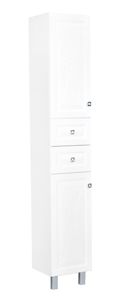 Пенал SANTREK HOME "Клео-35" (Белый софт) 2 двери 2 ящика Левый 350*1900*325*