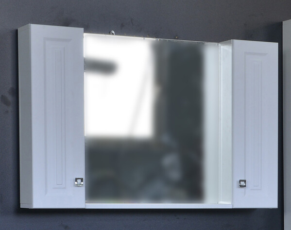 Зеркало-шкаф SANTREK HOME "Клео-90" (Белый софт) 900*670*170*