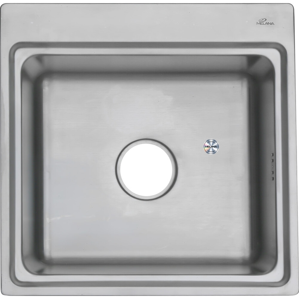 Мойка нерж врезная 490х480х180 т 0,1 бол.сиф. (+ сифон) Китай