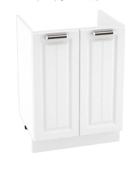 Шкаф нижний мойка (тумба) 600 Прага Белое дерево фасад МДФ 2 кор.(Н/М600 Ф40 бел дер)