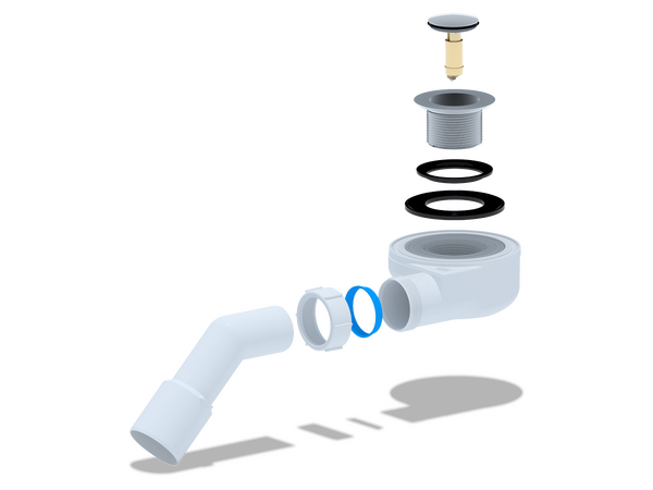 E451CL Сифон для душевого поддона АНИ Пласт 1 1/2*50 h=53mm, хром, клик-клак