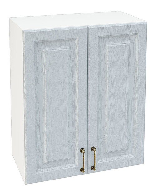 Шкаф верхний 600 Ницца дуб серый фасад МДФ 2 кор.(В600 бел Ф40 дуб сер.)