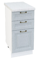 Шкаф нижний (рабочий стол) 400 (3 ящика) Ницца дуб серый ф МДФ (ст ант) 3 кор.(Н403 Ф23 СТ400)