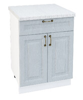 Шкаф нижний (рабочий стол) 600 (1 ящик) Ницца дуб серый фасад МДФ (ст.ант) 3 кор.(Н601М Ф41М СТ600)