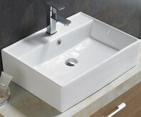 800-7295/ А121 Фигурный умывальник накладной прямоугольный (ШИРОКИЙ БОРТ) 590х450х150 MELANA 