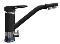 Смеситель Кухня GRANFEST  (2624-1) d=40 с краном пить.воды  (308-черный)