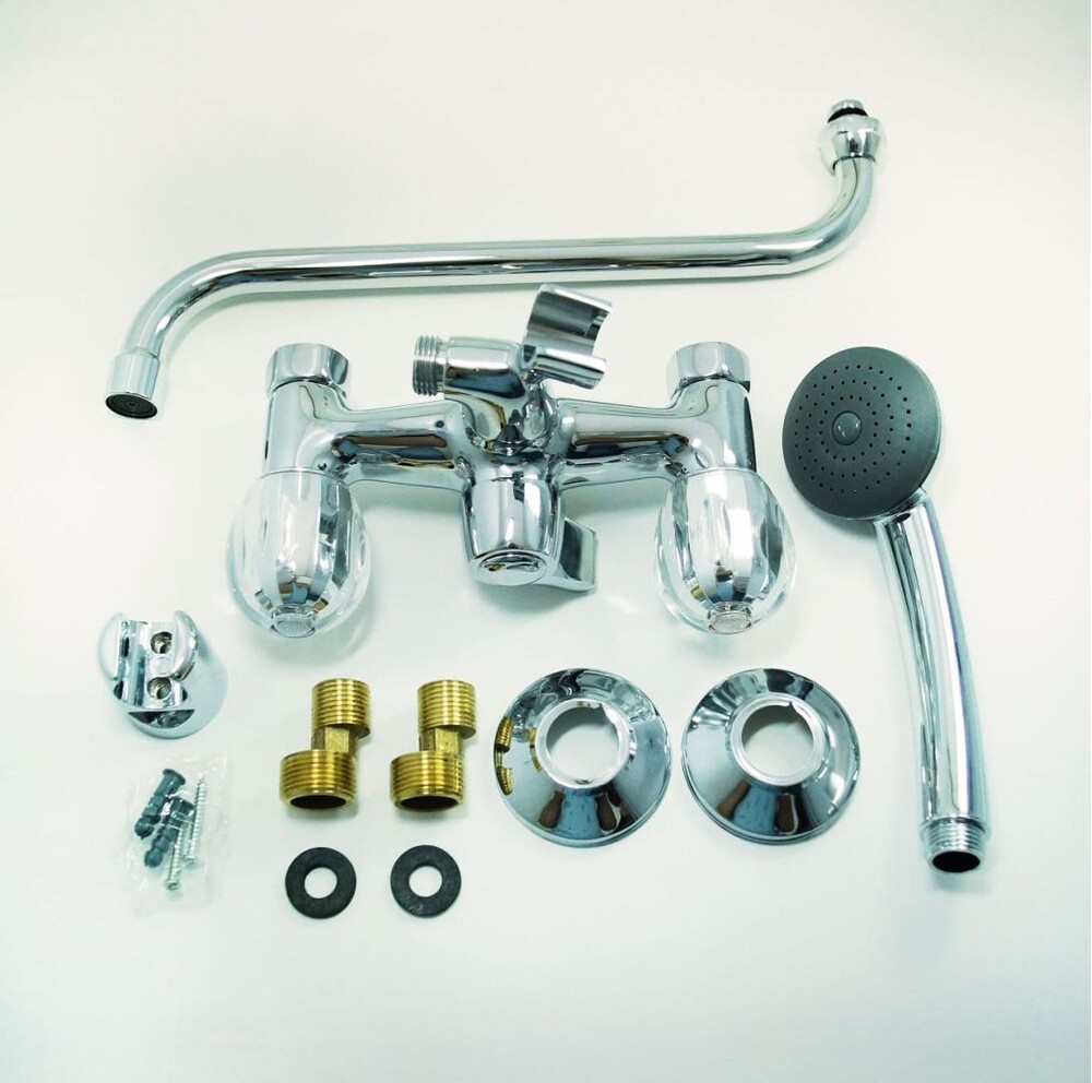 Смеситель Ванна Иркутск 1/2 м/к пл. мах. Стекло (ВЛК-108)